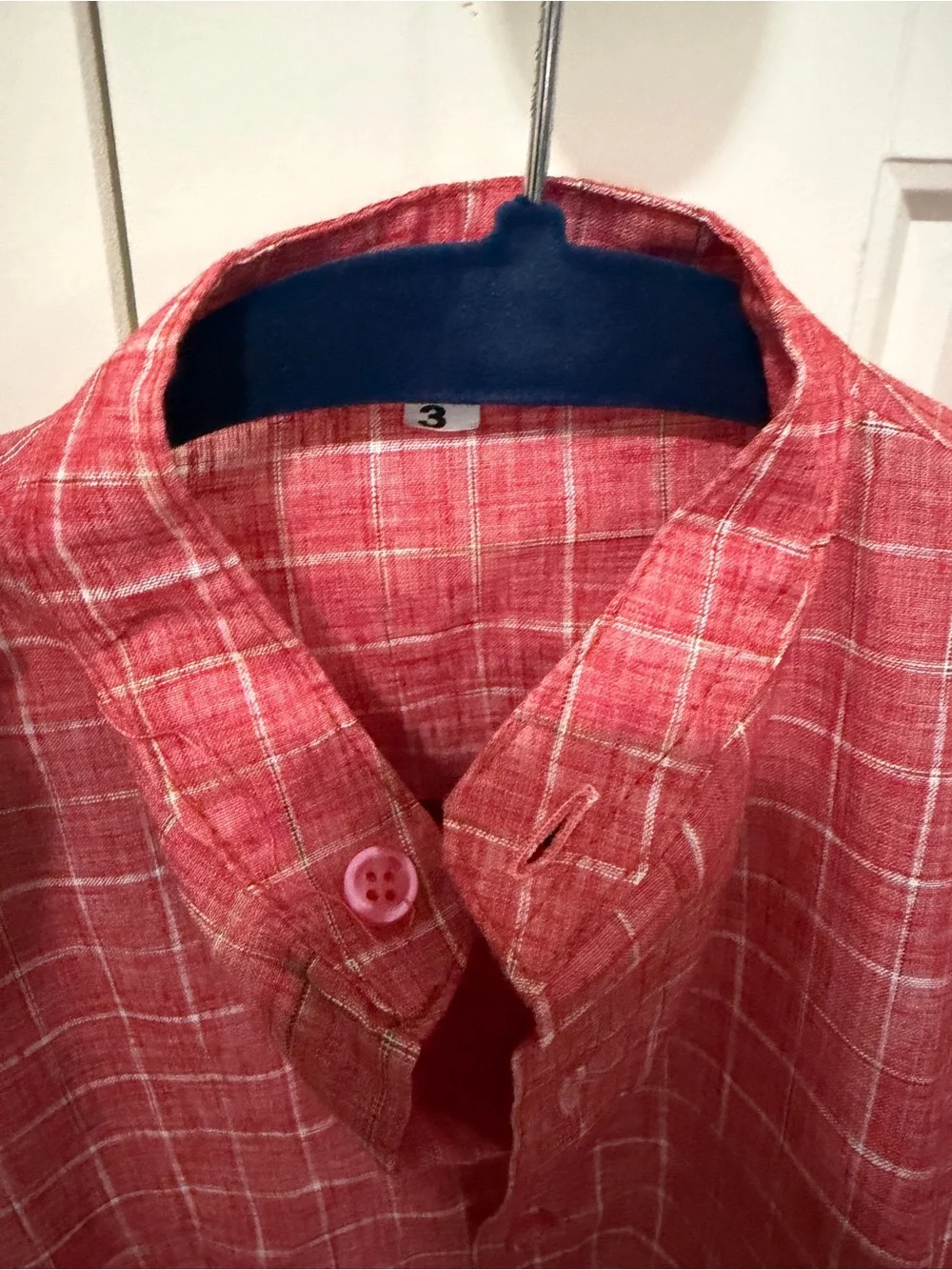 Boys Red Plaid Button-Up Kurta Shirt